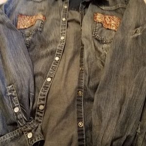 Harley Davidson ladies denim blouse